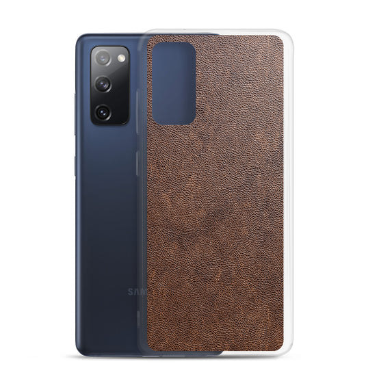 Light Brown Leather Samsung Clear Thin Case CREATIVETECH