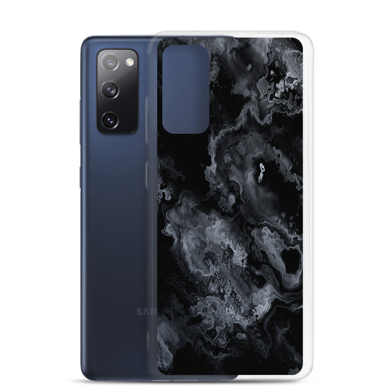 Load image into Gallery viewer, Black Marble Stone Samsung Clear Thin Case CREATIVETECH
