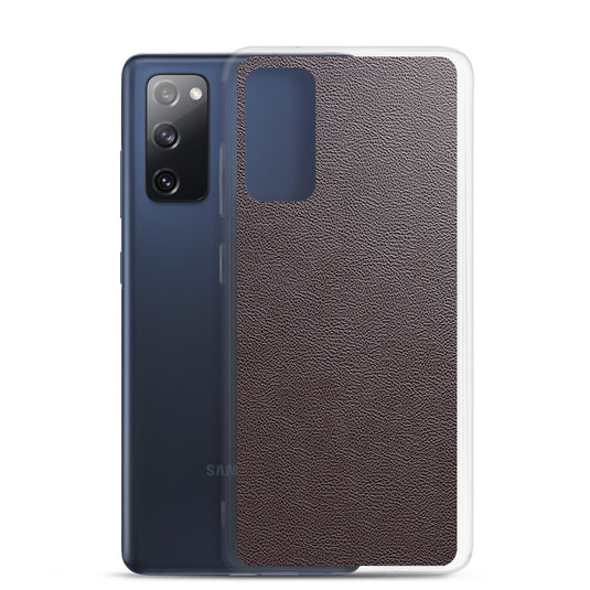 Dark Brown Leather Samsung Clear Thin Case CREATIVETECH
