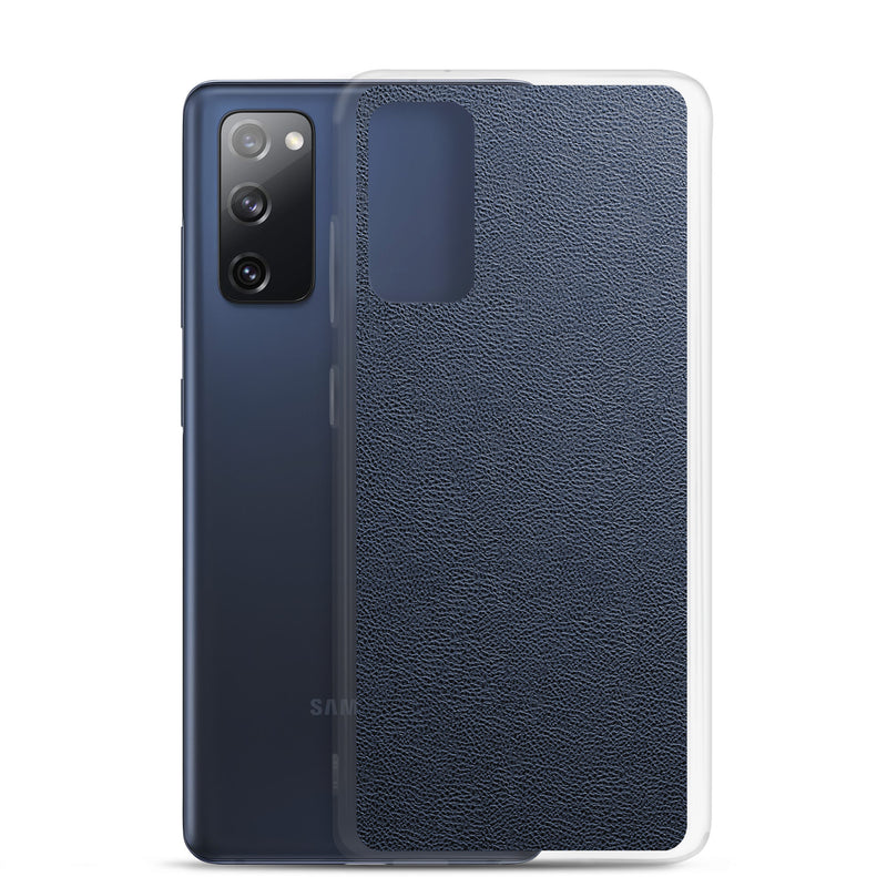 Load image into Gallery viewer, Dark Blue Leather Samsung Clear Thin Case CREATIVETECH
