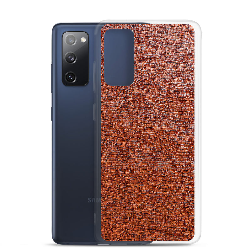 Load image into Gallery viewer, Exotic Brown Leather Samsung Clear Thin Case CREATIVETECH