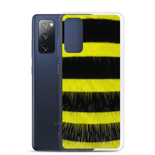 Fluffy Bee Black Yellow Samsung Clear Thin Case CREATIVETECH