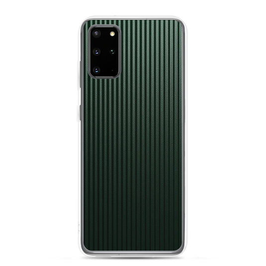 Striped Carbon Fiber Dark Green Samsung Clear Thin Case CREATIVETECH