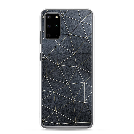 Golden Polygon Black Leather Samsung Clear Thin Case CREATIVETECH