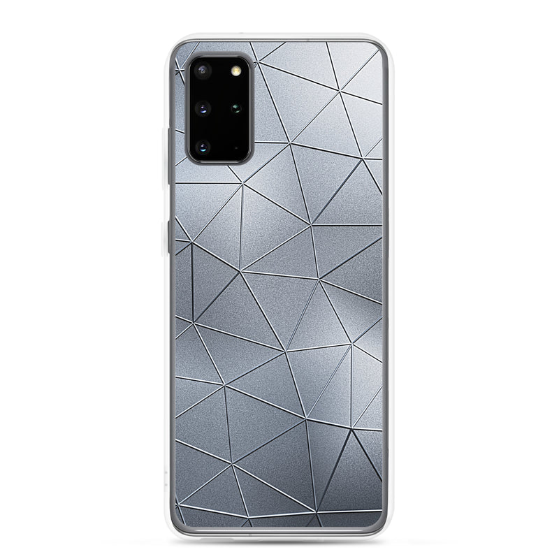 Load image into Gallery viewer, Silver Polygon Metal Samsung Clear Thin Case CREATIVETECH
