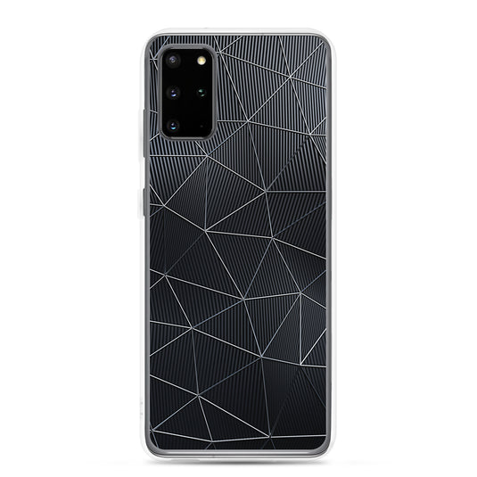 Silver Polygon Carbon Fiber Striped Samsung Clear Thin Case CREATIVETECH