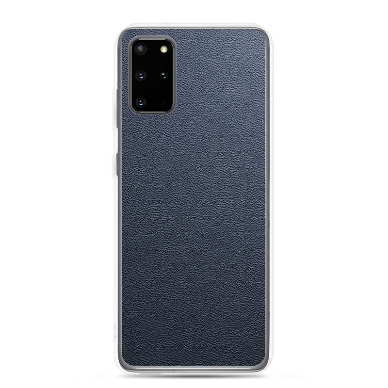 Load image into Gallery viewer, Dark Blue Leather Samsung Clear Thin Case CREATIVETECH