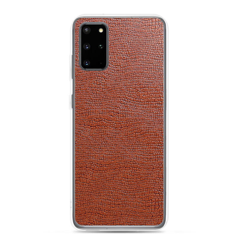 Load image into Gallery viewer, Exotic Brown Leather Samsung Clear Thin Case CREATIVETECH