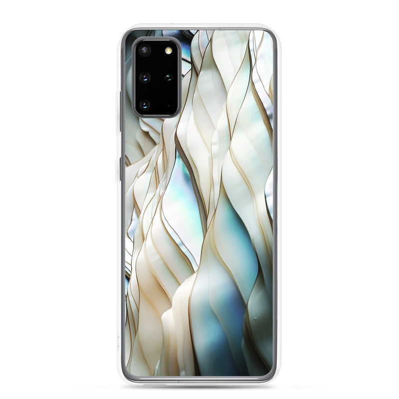 Load image into Gallery viewer, Cream Blue White Pearl Samsung Clear Thin Case CREATIVETECH
