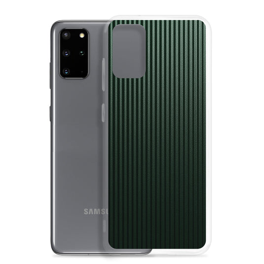 Striped Carbon Fiber Dark Green Samsung Clear Thin Case CREATIVETECH