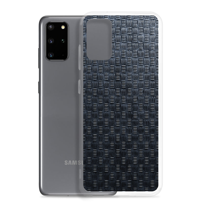 Load image into Gallery viewer, Dark Grey Subway Grid Metal Samsung Clear Thin Case CREATIVETECH
