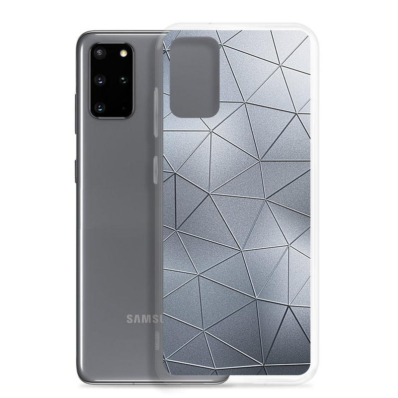 Load image into Gallery viewer, Silver Polygon Metal Samsung Clear Thin Case CREATIVETECH
