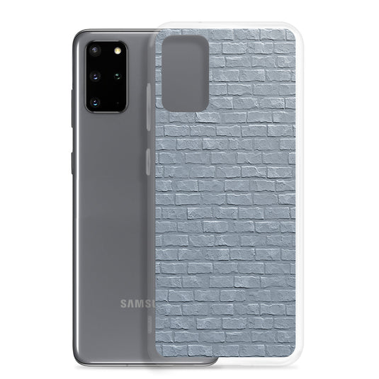 White Grey Brick Stone Samsung Clear Thin Case CREATIVETECH