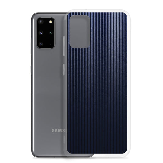 Dark Blue Carbon Fiber Striped Samsung Clear Thin Case CREATIVETECH
