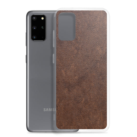 Light Brown Leather Samsung Clear Thin Case CREATIVETECH