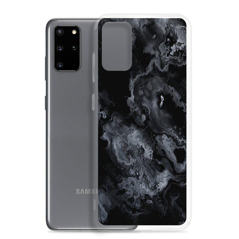 Load image into Gallery viewer, Black Marble Stone Samsung Clear Thin Case CREATIVETECH
