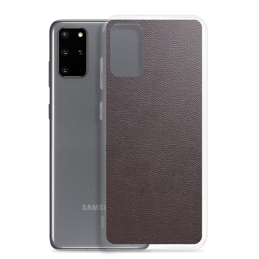 Dark Brown Leather Samsung Clear Thin Case CREATIVETECH