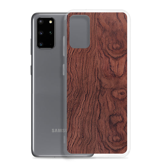 Red Brown Bubinga Wood Samsung Clear Thin Case CREATIVETECH