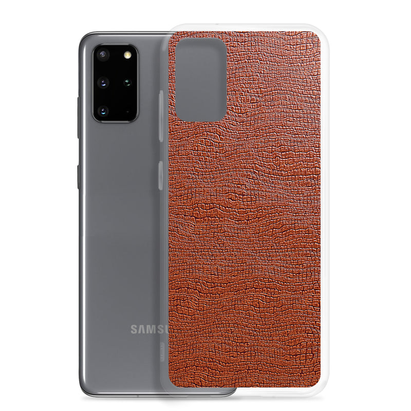 Load image into Gallery viewer, Exotic Brown Leather Samsung Clear Thin Case CREATIVETECH
