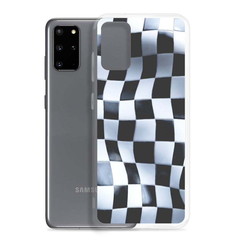 Load image into Gallery viewer, Chess Mat Black White Curved Samsung Clear Thin Case CREATIVETECH
