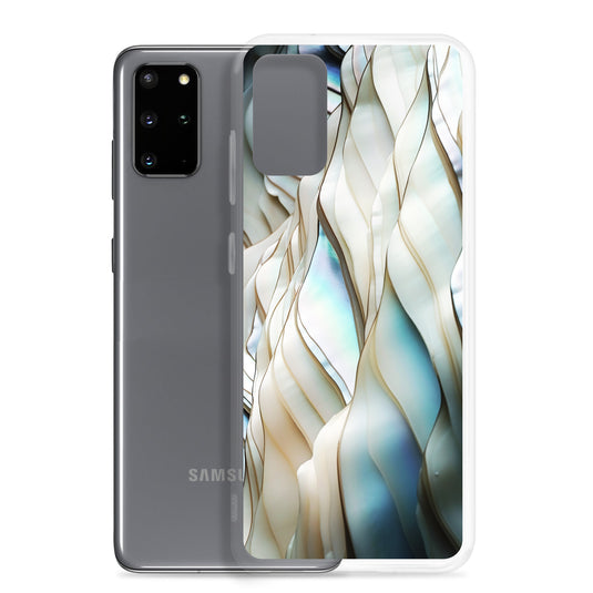 Cream Blue White Pearl Samsung Clear Thin Case CREATIVETECH