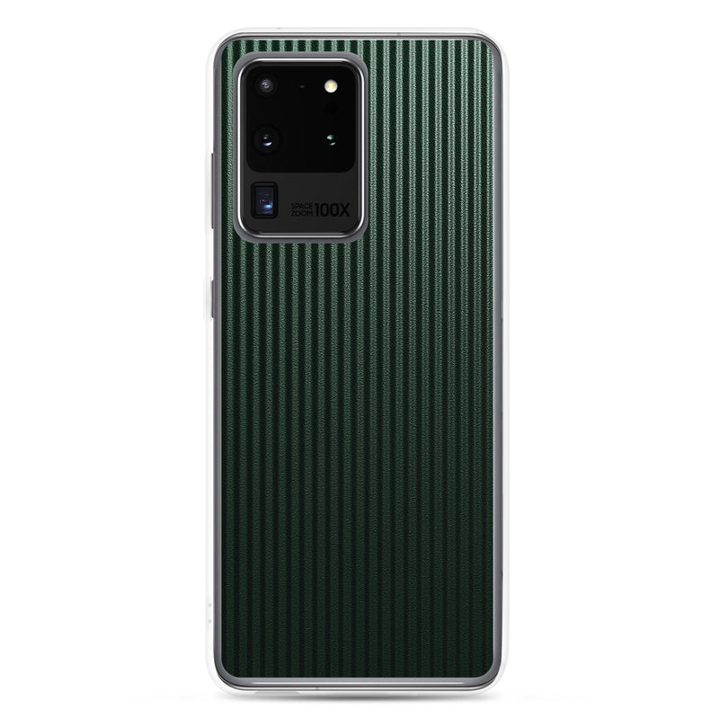 Load image into Gallery viewer, Striped Carbon Fiber Dark Green Samsung Clear Thin Case CREATIVETECH
