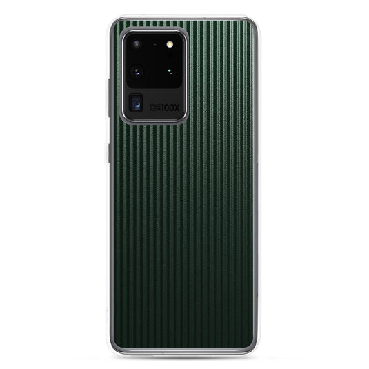 Striped Carbon Fiber Dark Green Samsung Clear Thin Case CREATIVETECH