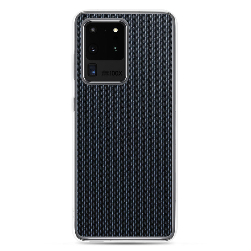 Load image into Gallery viewer, Dark Grey Fiber Textile Samsung Clear Thin Case CREATIVETECH