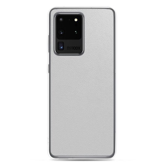 White Leather Samsung Clear Thin Case CREATIVETECH