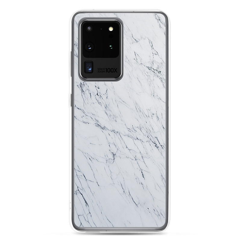 Load image into Gallery viewer, White Marble Stone Samsung Clear Thin Case CREATIVETECH
