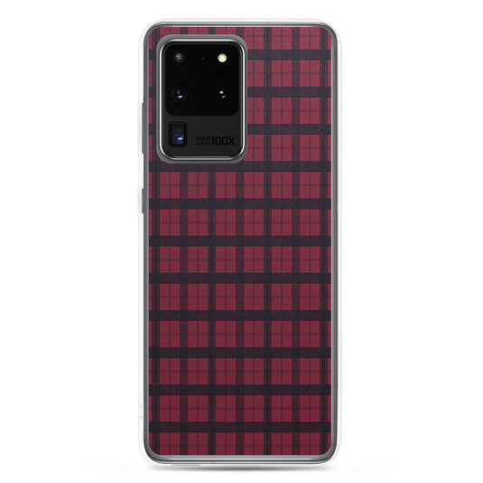 Burberry Red Textile Samsung Clear Thin Case CREATIVETECH