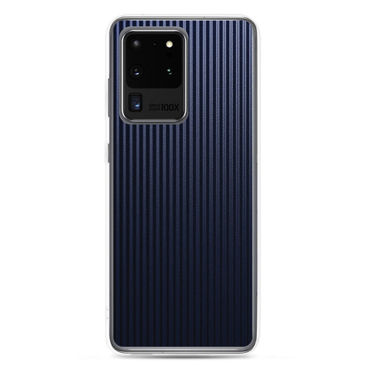 Dark Blue Carbon Fiber Striped Samsung Clear Thin Case CREATIVETECH