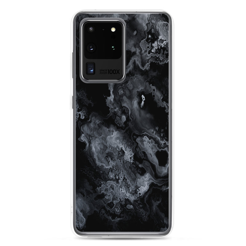 Load image into Gallery viewer, Black Marble Stone Samsung Clear Thin Case CREATIVETECH
