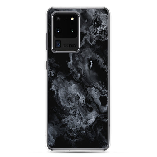 Black Marble Stone Samsung Clear Thin Case CREATIVETECH