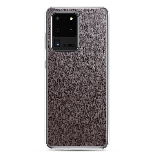 Dark Brown Leather Samsung Clear Thin Case CREATIVETECH