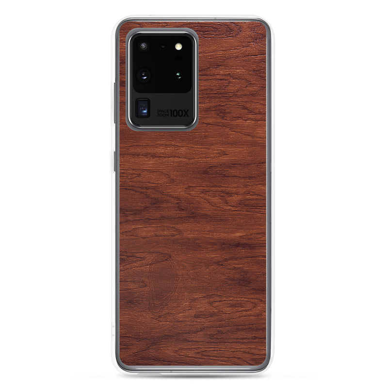 Load image into Gallery viewer, Deep Brown Wood Samsung Clear Thin Case CREATIVETECH
