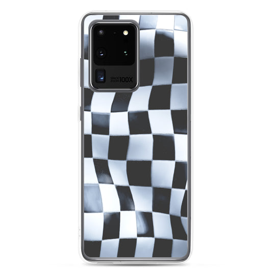 Chess Mat Black White Curved Samsung Clear Thin Case CREATIVETECH