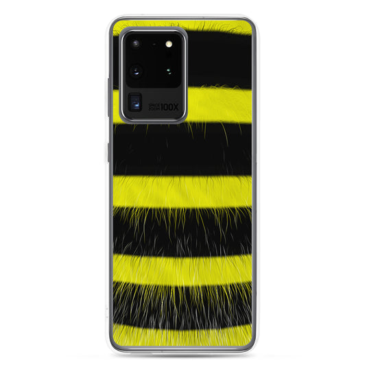 Fluffy Bee Black Yellow Samsung Clear Thin Case CREATIVETECH