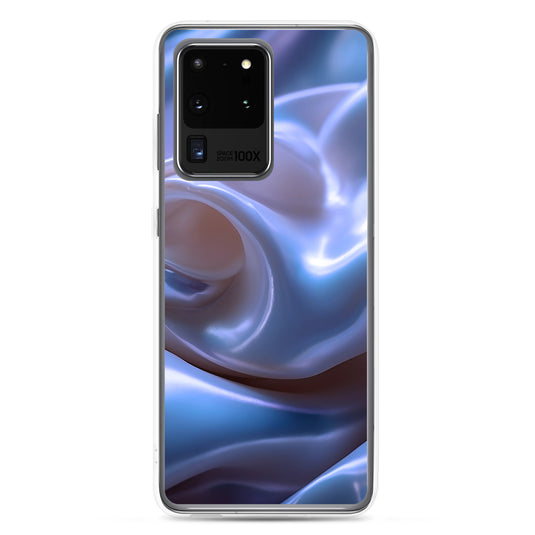 Blue Satin Pearl Cloth Samsung Clear Thin Case CREATIVETECH