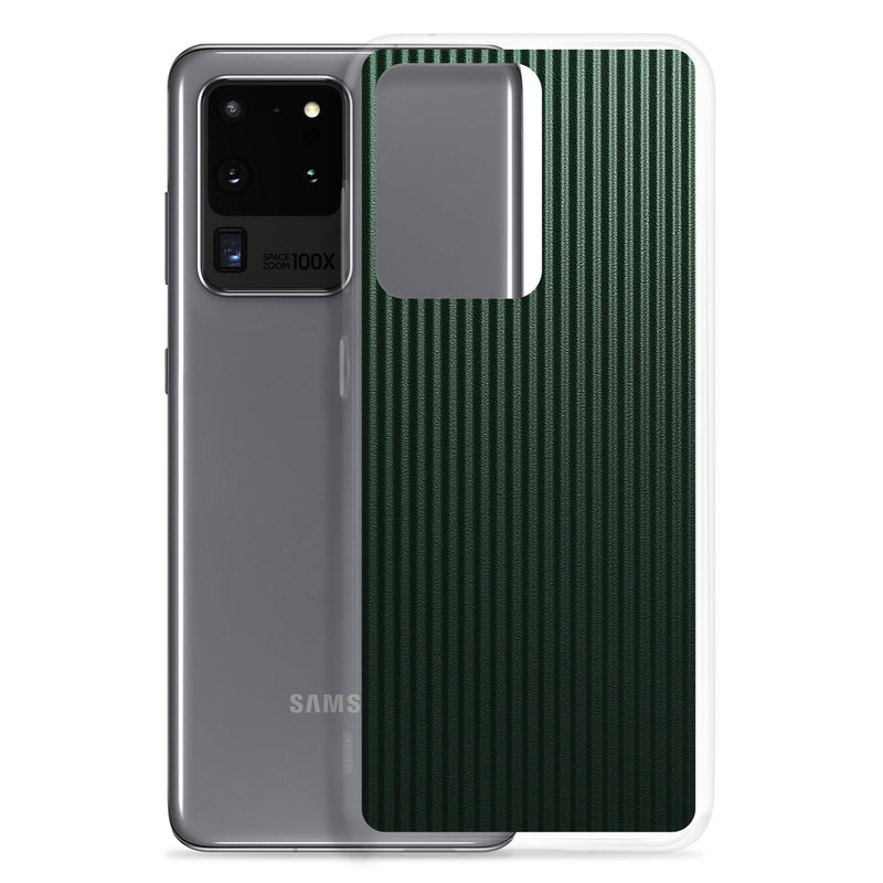 Load image into Gallery viewer, Striped Carbon Fiber Dark Green Samsung Clear Thin Case CREATIVETECH
