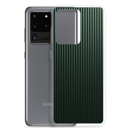 Striped Carbon Fiber Dark Green Samsung Clear Thin Case CREATIVETECH