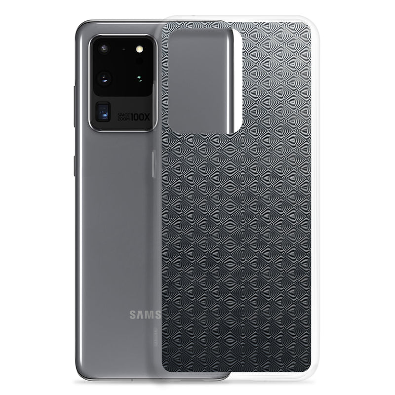 Load image into Gallery viewer, Dark Grey Carved Metal Samsung Clear Thin Case CREATIVETECH
