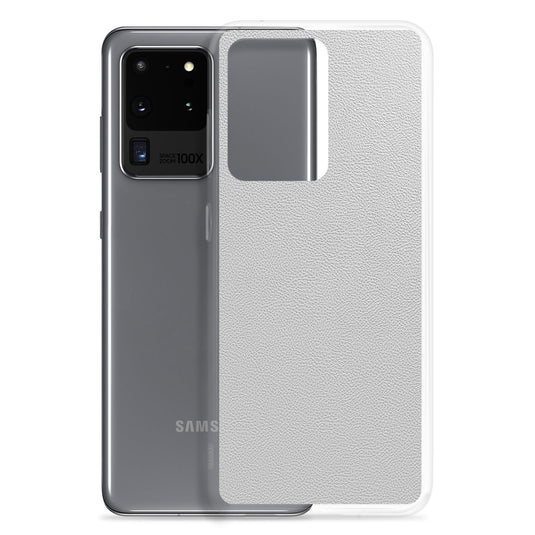 White Leather Samsung Clear Thin Case CREATIVETECH