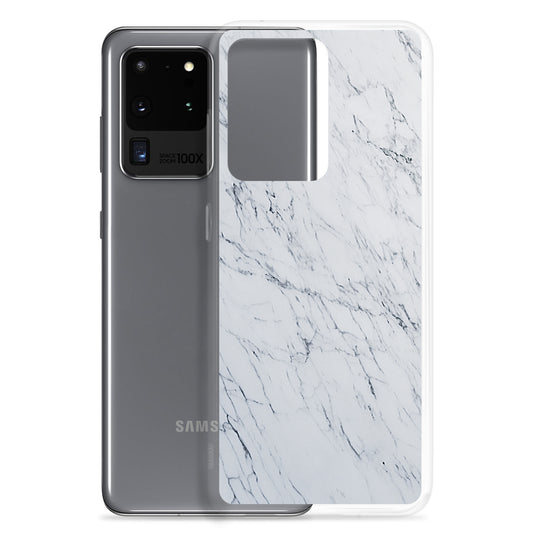 White Marble Stone Samsung Clear Thin Case CREATIVETECH