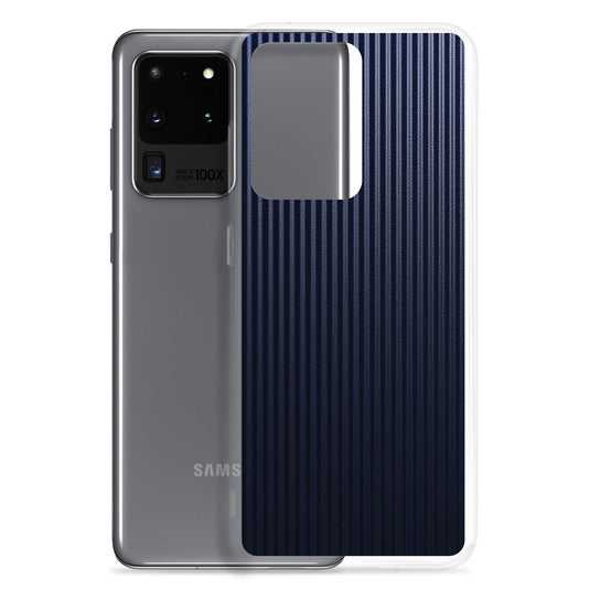 Dark Blue Carbon Fiber Striped Samsung Clear Thin Case CREATIVETECH