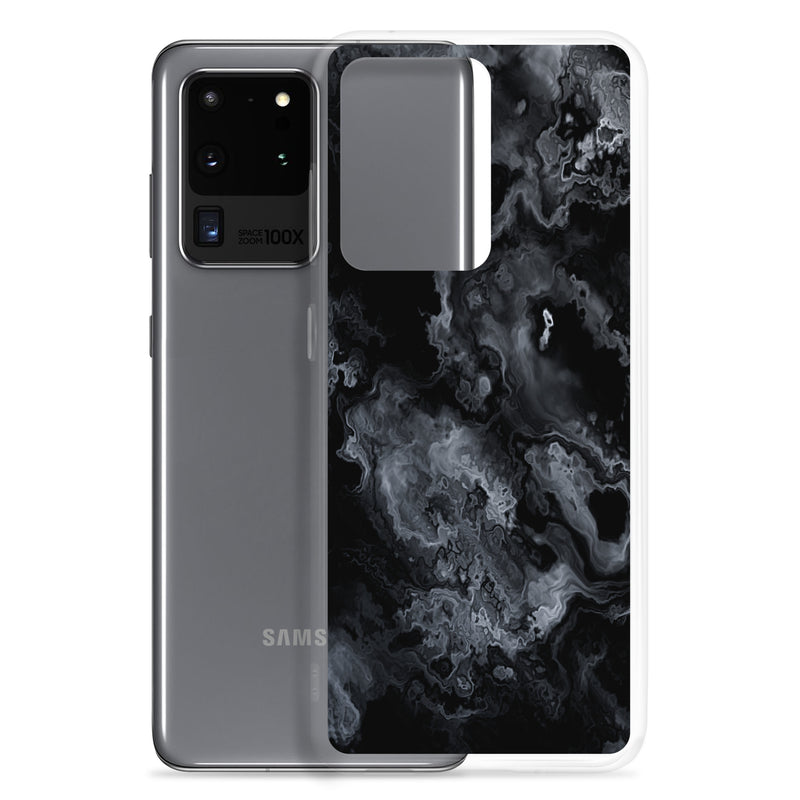 Load image into Gallery viewer, Black Marble Stone Samsung Clear Thin Case CREATIVETECH
