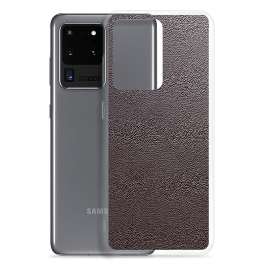 Dark Brown Leather Samsung Clear Thin Case CREATIVETECH