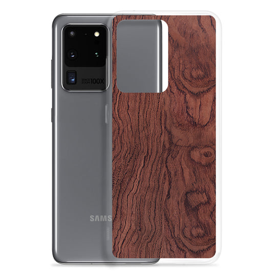 Red Brown Bubinga Wood Samsung Clear Thin Case CREATIVETECH