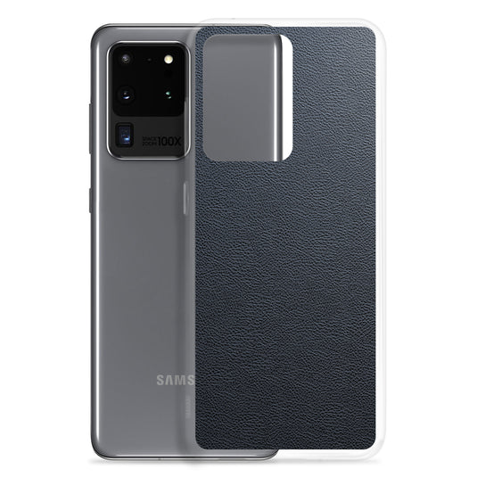 Black Leather Samsung Clear Thin Case CREATIVETECH