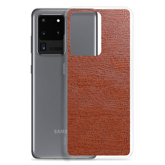 Exotic Brown Leather Samsung Clear Thin Case CREATIVETECH